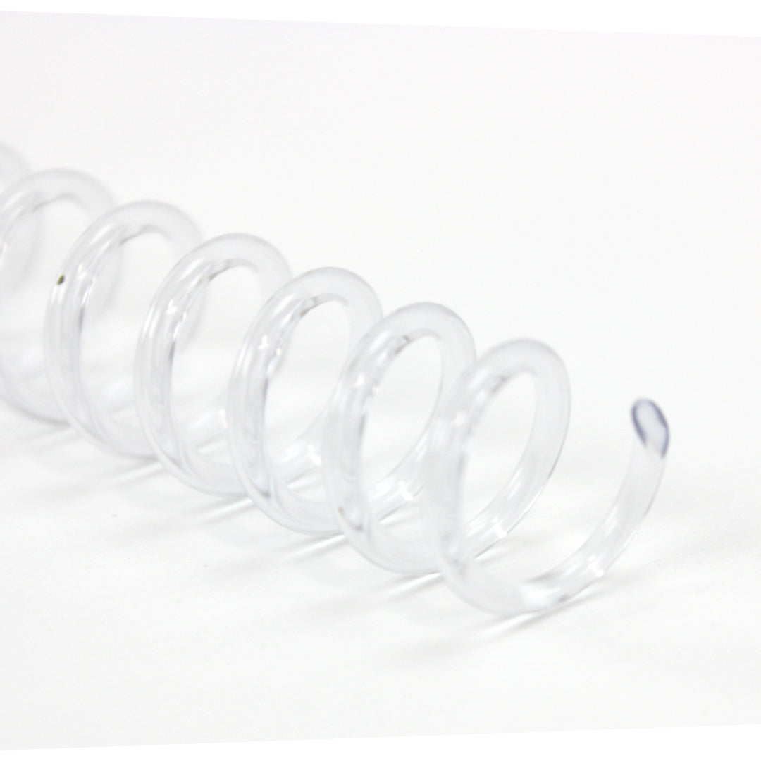 10mm Clear 4:1 Pitch Spiral Binding Coil - 100pk