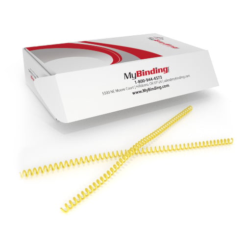 10mm Yellow 4:1 Pitch Spiral Binding Coil - 100pk