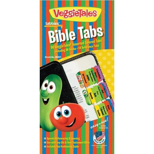 Bible Index Tabs - VeggieTales® - Old & New Testament (90 Assorted Tabs - Includes 66 Books & 24 Reference Tabs)
