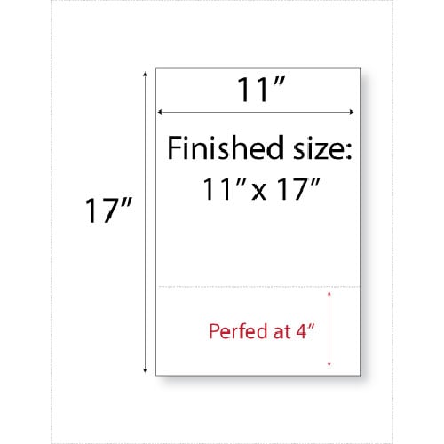 11" x 17" Cardstock Single-Perforated from bottom - 250 Sheets