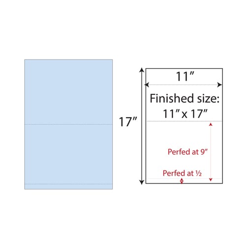11" x 17" Double Perforated .5" and 9" from bottom - 500 Sheets
