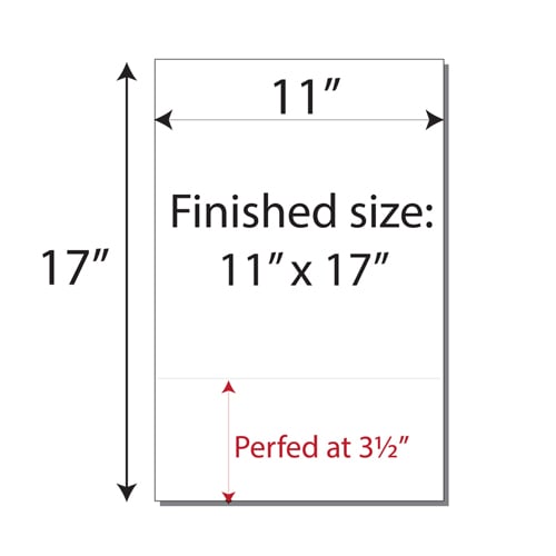 11" x 17" Single Perforated 3.5" from bottom  - 500 Sheets