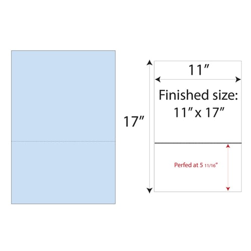11" x 17" Single Perforated 3.66" from bottom - 500 Sheets