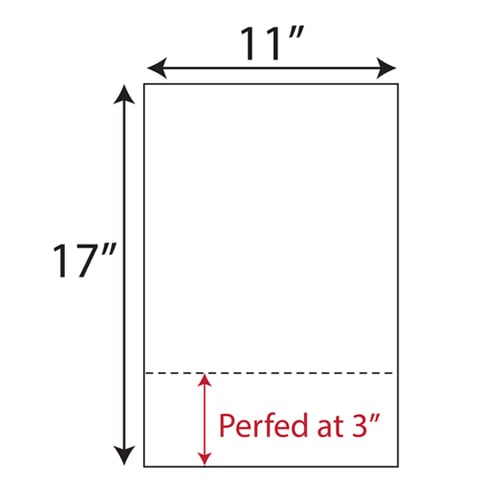 11" x 17" Single-Perforated 3" from bottom - 500 Sheets