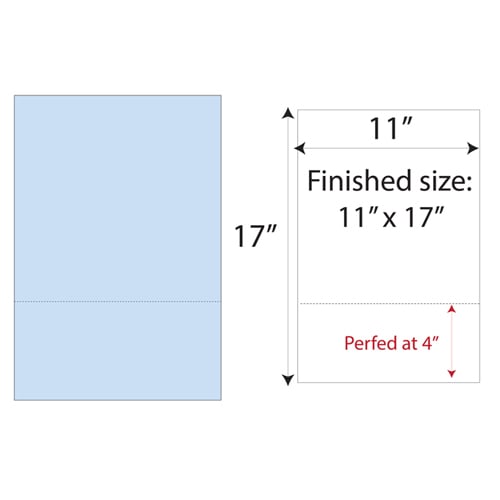 11" x 17" Single Perforated 4" from bottom - 500 Sheets