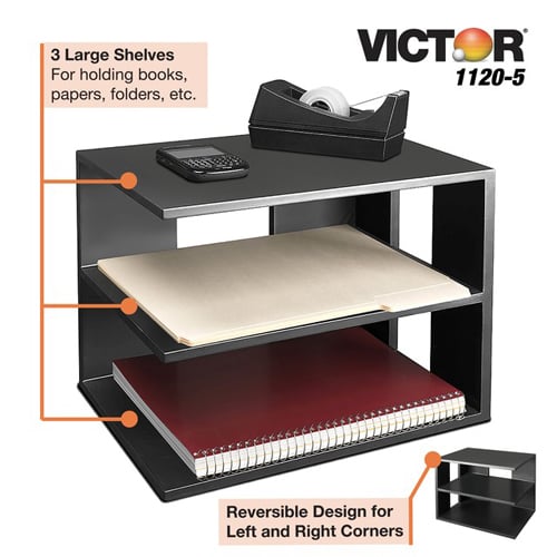 Victor Desktop Corner Shelf (Midnight Black) - 1120-5