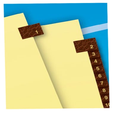 Avery 1-31 tab Clear Reinforced Preprinted Red Leather Tab - 11327 - Clearance Sale