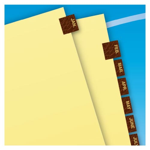 Avery Jan-Dec Clear Reinforced Preprinted Red Leather Tab - 11328 - Clearance Sale