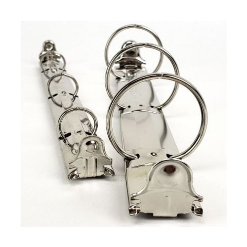 3 Ring Binder Mechanisms Round Ring with Boosters [8-1/2" Binding Edge, Silver, 1-1/2", Round] - Clearance Sale