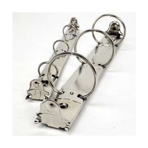 3 Ring Binder Mechanisms Round Ring with Boosters [8-1/2" Binding Edge, Silver, 1-1/2", Round] - Clearance Sale