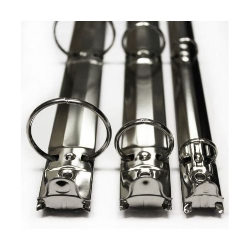 3 Ring Binder Mechanisms Round Ring with Boosters [8-1/2" Binding Edge, Silver, 1-1/2", Round] - Clearance Sale