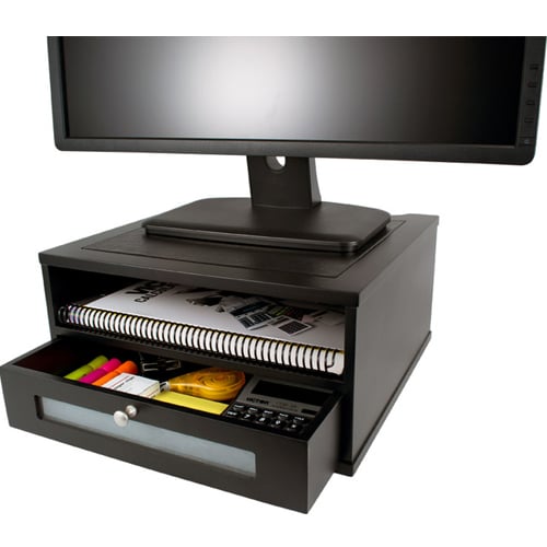 Victor Monitor Risers with Shelf and Drawer