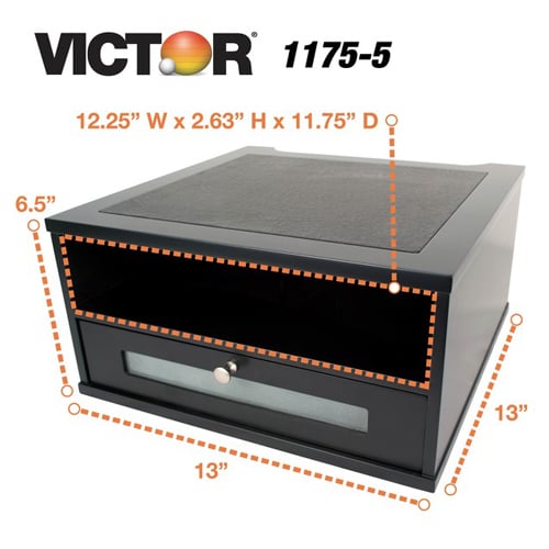 Victor Monitor Riser with Shelf and Drawer (Midnight Black) - 1175-5