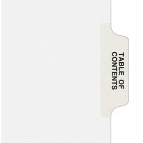 Avery TOC White Legal 11" x 8.5" Avery Style Collated Dividers - 11910 - Clearance Sale