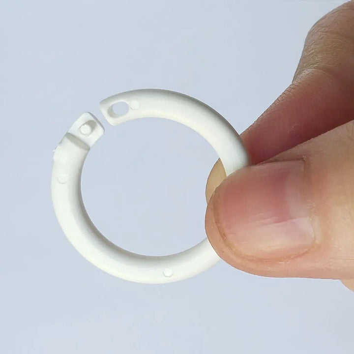11/16" White Plastic Snap Lock Binding Rings - 100pk