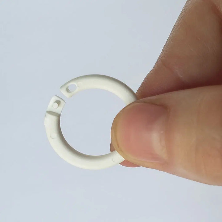 1/2" White Plastic Snap Lock Binding Rings - 100pk