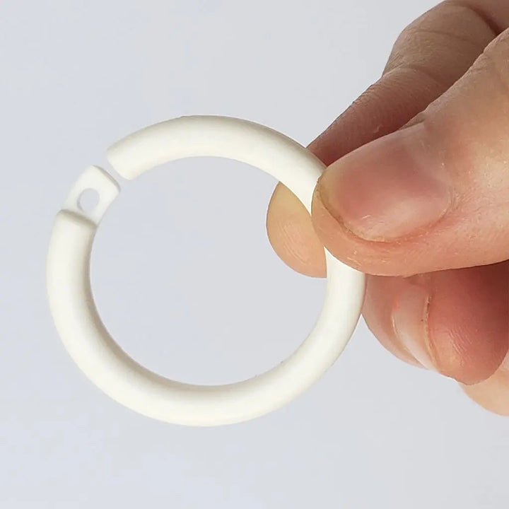 7/8" White Plastic Snap Lock Binding Rings - 100pk