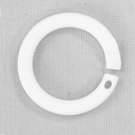 7/8" White Plastic Snap Lock Binding Rings - 100pk