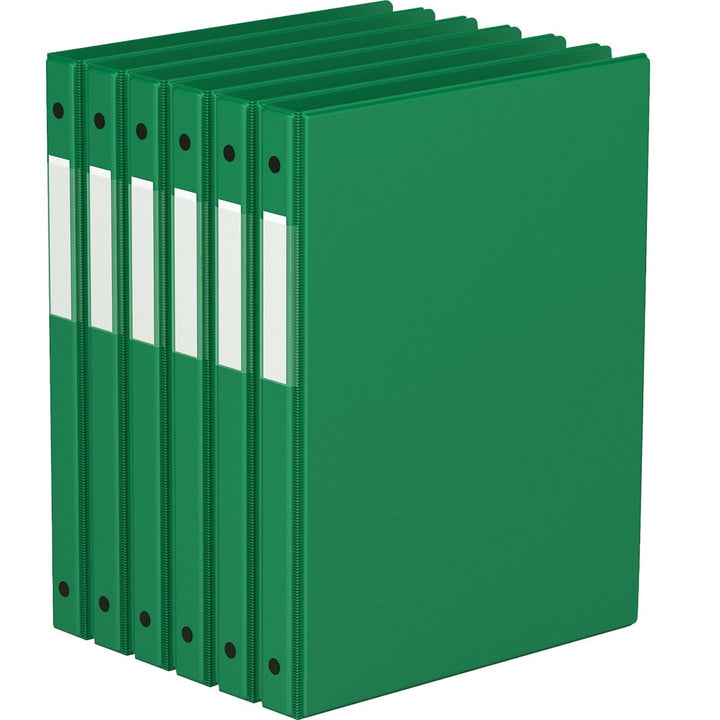 5/8" Green Premium Economy Round Ring Binders - 6pk