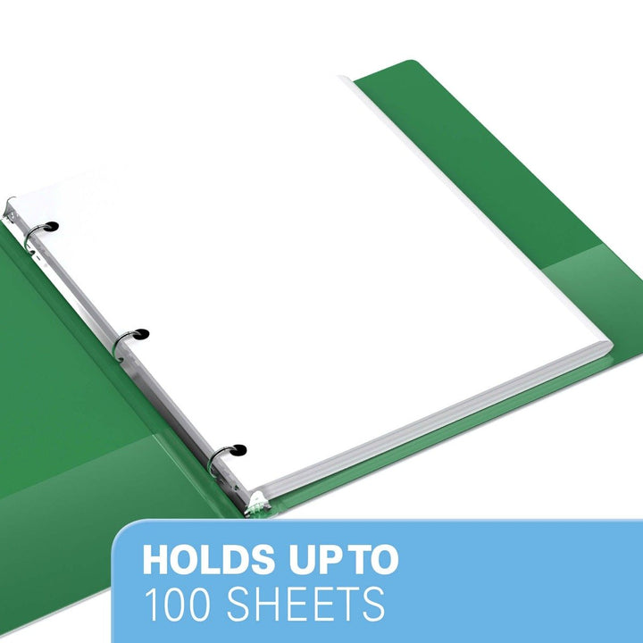 5/8" Green Premium Economy Round Ring Binders - 6pk