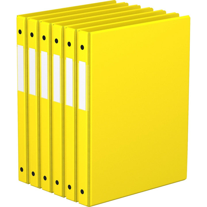 5/8" Yellow Premium Economy Round Ring Binders - 6pk