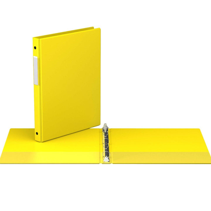 5/8" Yellow Premium Economy Round Ring Binders - 6pk