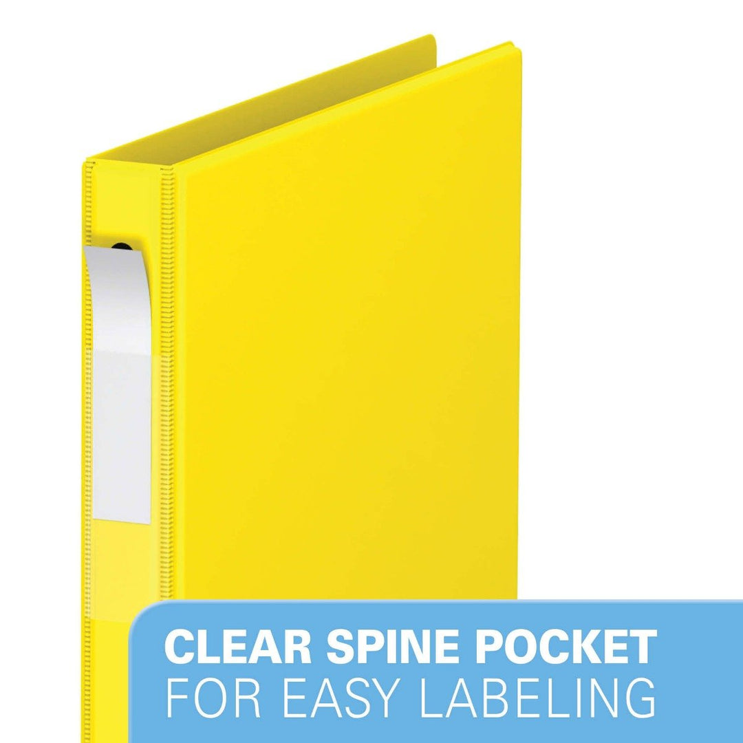 5/8" Yellow Premium Economy Round Ring Binders - 6pk
