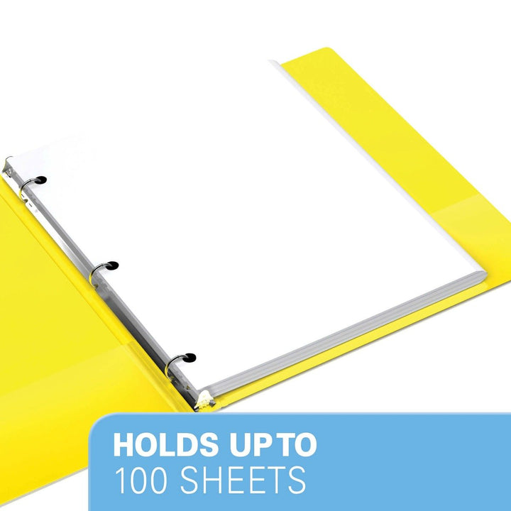5/8" Yellow Premium Economy Round Ring Binders - 6pk