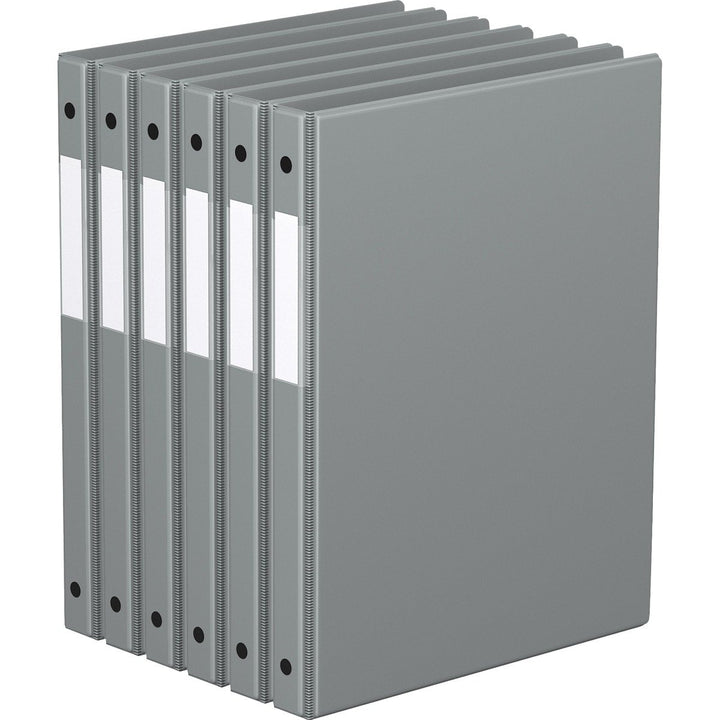 5/8" Grey Premium Economy Round Ring Binders - 6pk