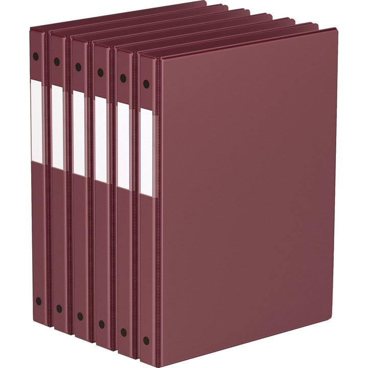 5/8" Burgundy Premium Economy Round Ring Binders - 6pk