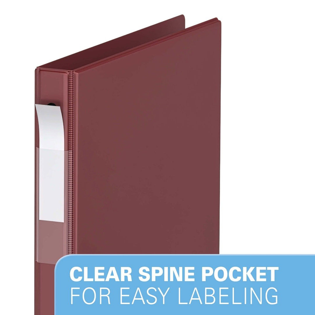 5/8" Burgundy Premium Economy Round Ring Binders - 6pk