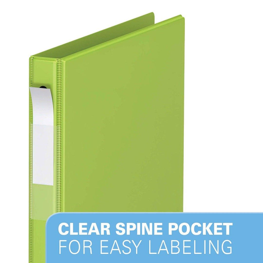 5/8" Lime Green Premium Economy Round Ring Binders - 6pk