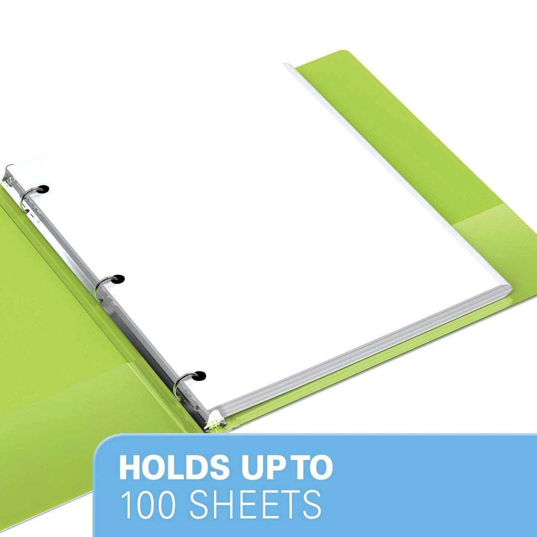 5/8" Lime Green Premium Economy Round Ring Binders - 6pk