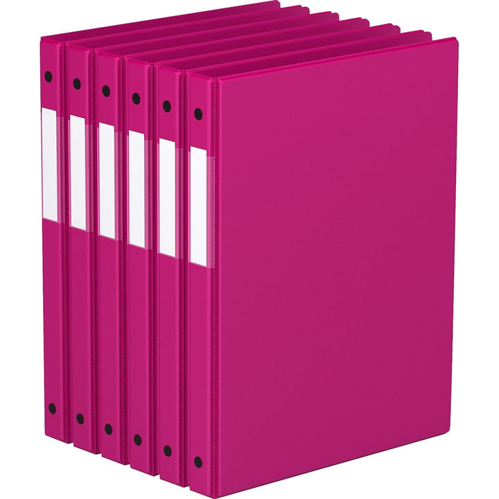 5/8" Pink Premium Economy Round Ring Binders - 6pk