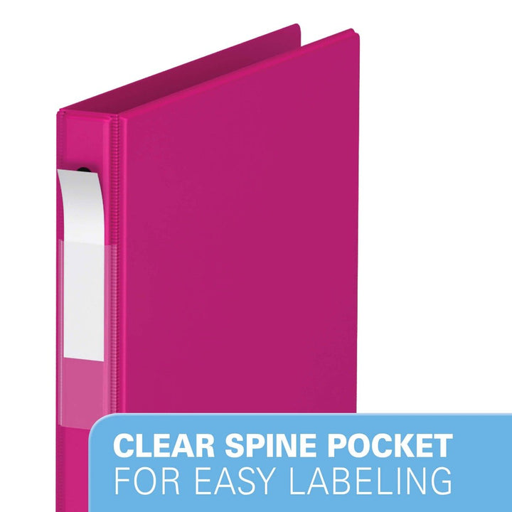 5/8" Pink Premium Economy Round Ring Binders - 6pk