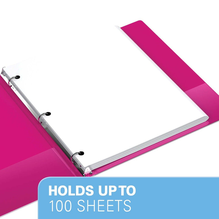 5/8" Pink Premium Economy Round Ring Binders - 6pk