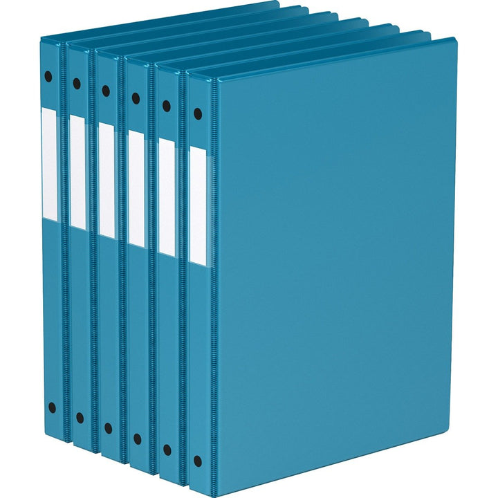 5/8" Turquoise Blue Premium Economy Round Ring Binders - 6pk
