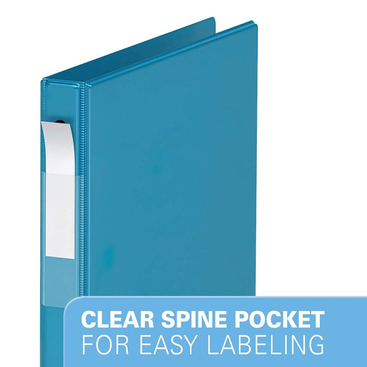 5/8" Turquoise Blue Premium Economy Round Ring Binders - 6pk