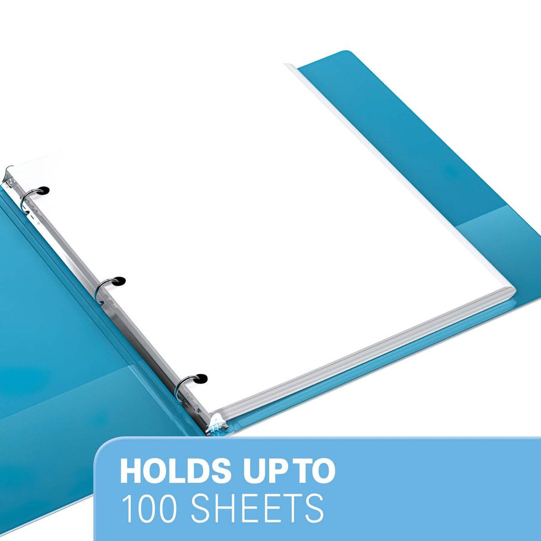 5/8" Turquoise Blue Premium Economy Round Ring Binders - 6pk