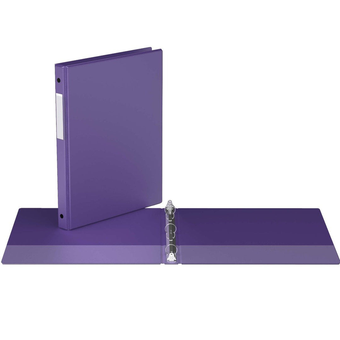 5/8" Purple Premium Economy Round Ring Binders - 6pk