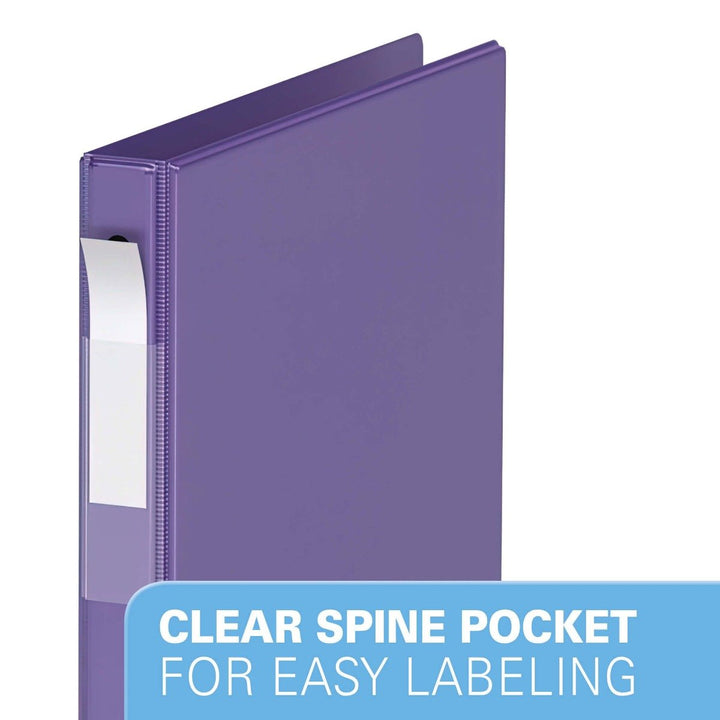 5/8" Purple Premium Economy Round Ring Binders - 6pk