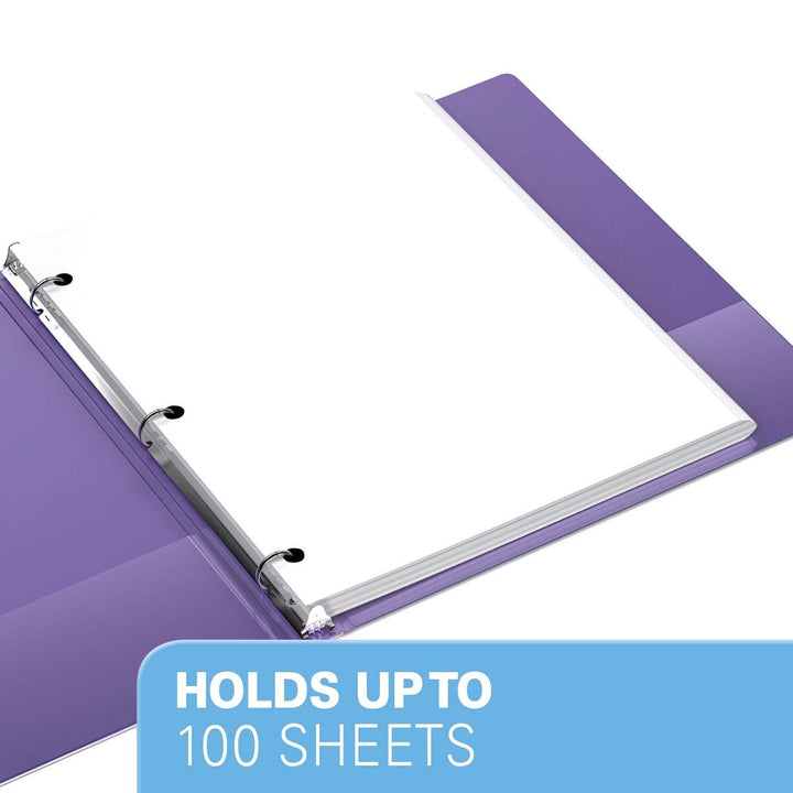 5/8" Purple Premium Economy Round Ring Binders - 6pk