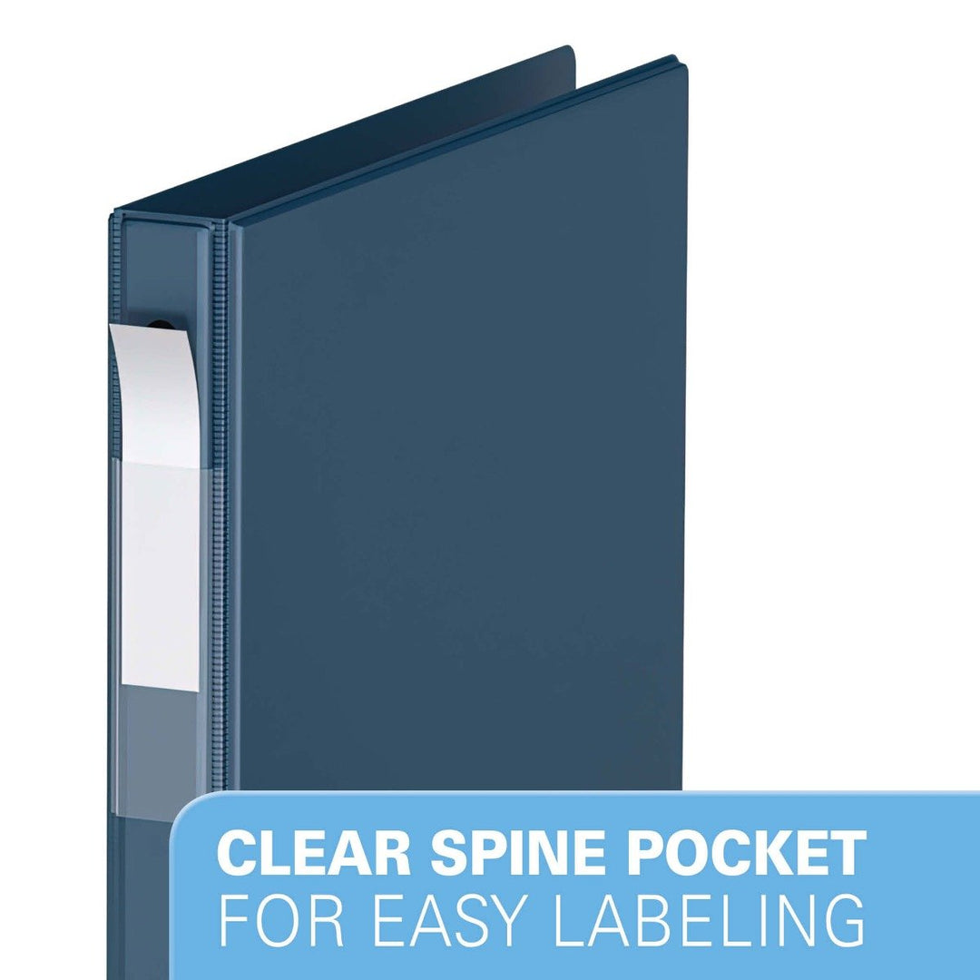 5/8" Navy Blue Premium Economy Round Ring Binders - 6pk
