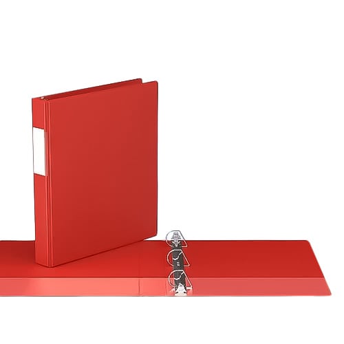 Red Premium Economy Angle D Ring Binders - 6pk
