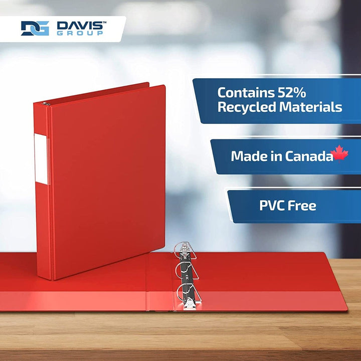 Red Premium Economy Angle D Ring Binders - 6pk