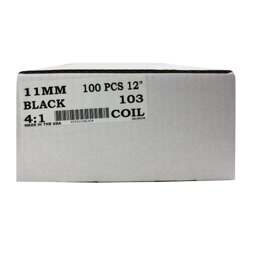 11mm Black 4:1 Pitch Spiral Binding Coil - 100pk