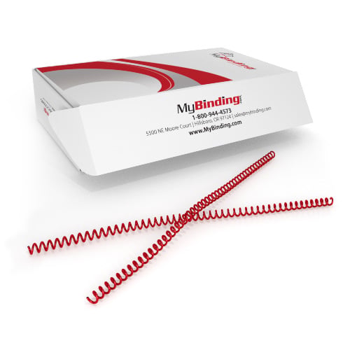11mm Red 4:1 Pitch Spiral Binding Coil - 100pk