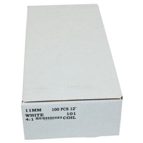 11mm White 4:1 Pitch Spiral Binding Coil - 100pk
