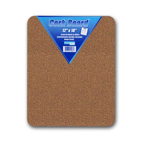 12" x 18" Unframed Natural Cork Bulletin Boards - 12pk