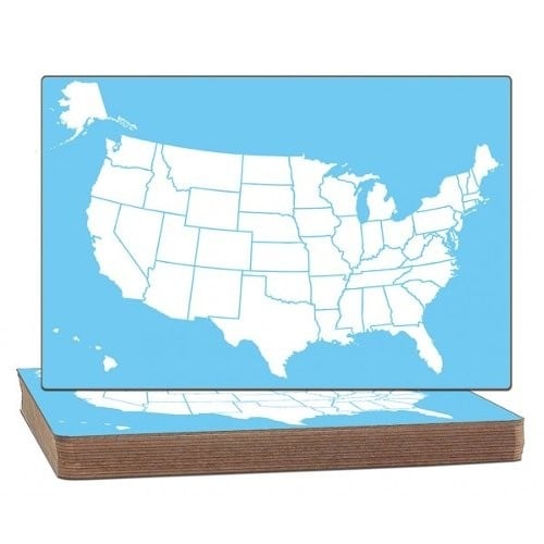 12" x 18" US Map/Plain Two-Sided Dry Erase Lap Boards